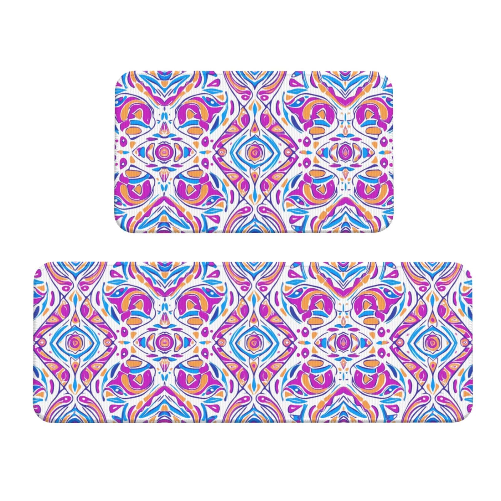 Alfombrillas antideslizantes de cocina Continuation of Flowers con base segura para lavadero, 2 uds