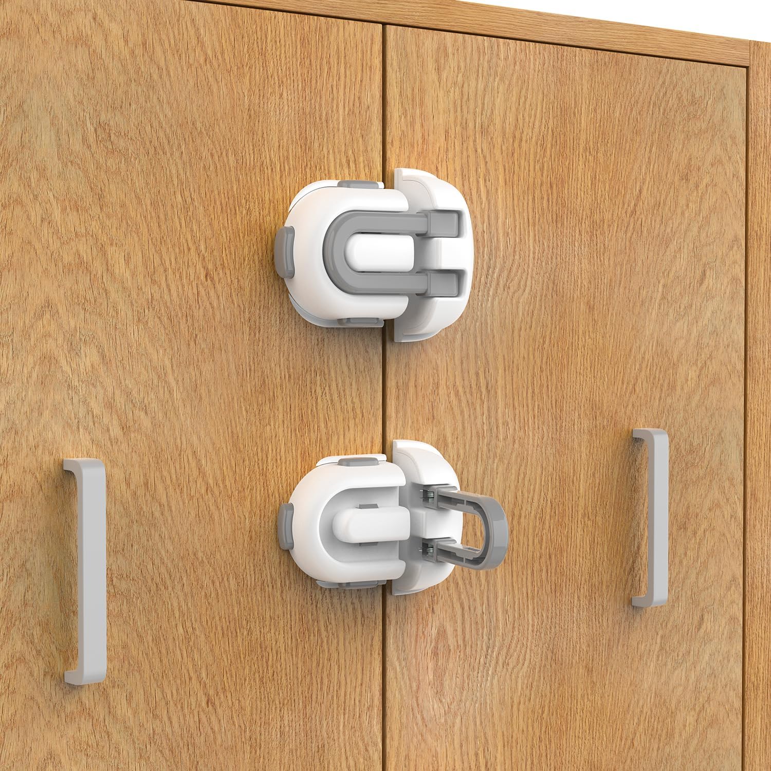 2 Pack Cabinet Locks Baby Proofing Kit, Cabinet Lock for Adults, [New Structure] Baby Safety Product Child Proof Cabinet Oven Locks for Drawer Kitchen Cabinet Door (Grey)