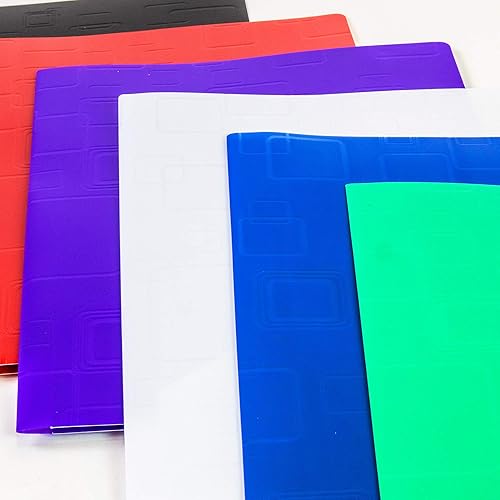 Miniatura 3 de BAZIC - Carpeta de polietileno con 2 bolsillos, cartera en relieve cúbico, soporte de carpetas de plástico tamaño carta para oficina, organizador de