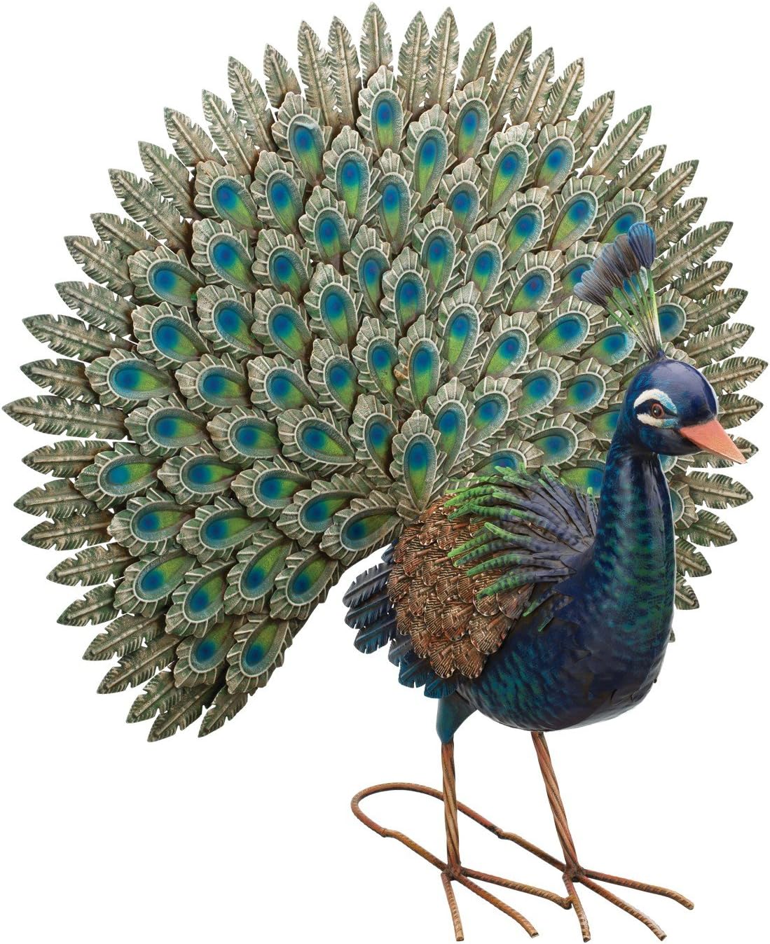 Regal Art & Gift Peacock Outdoor Statue, Decorative Garden Sculpture, Unique Metal Outdoor Figurine, Lawn Ornament Statue for Garden, Outdoor Sculpture for Yard, Wings Open, 25.25'L x9.75'W x 24.75'H