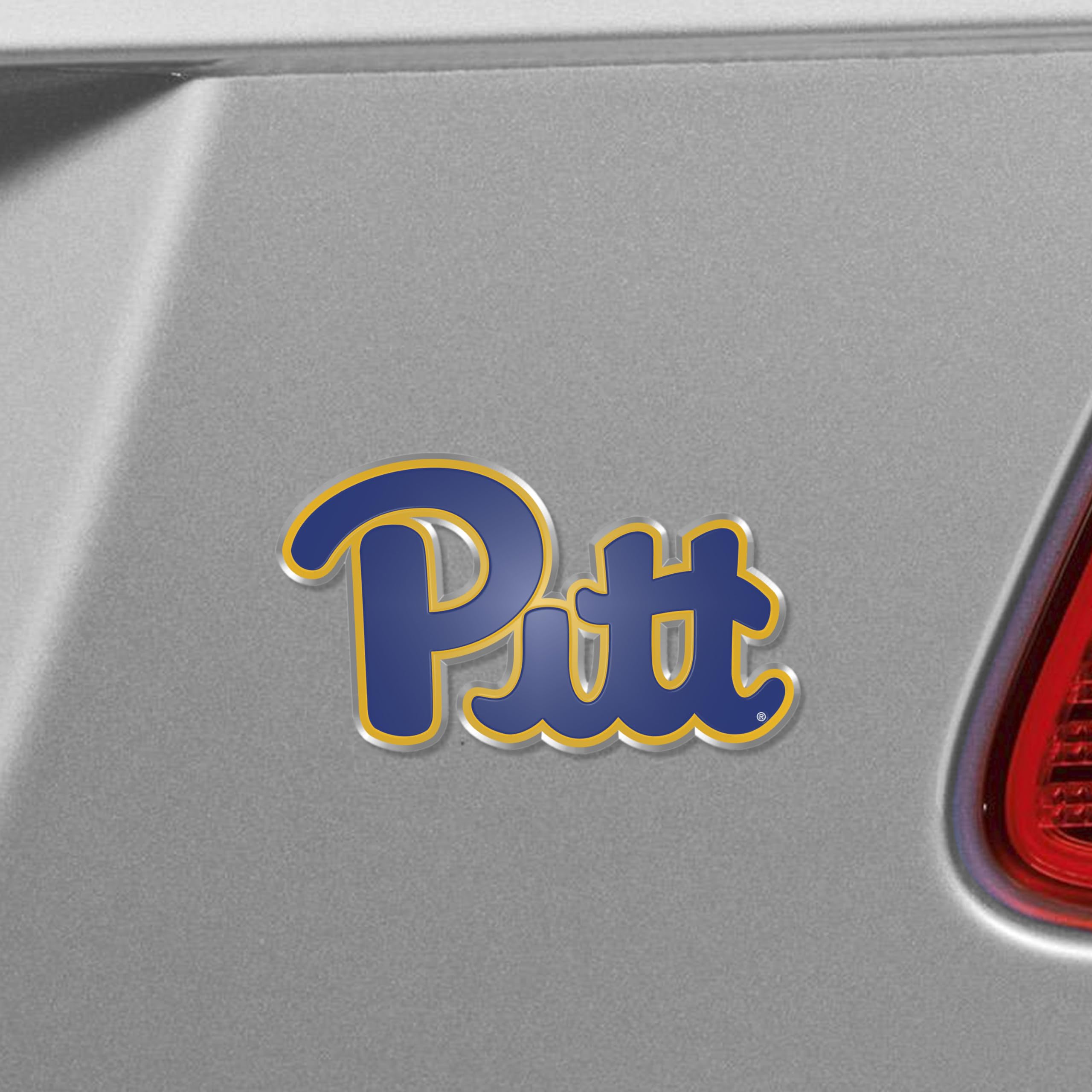 FANMATS 60554 Pitt Panthers Heavy Duty Aluminum Embossed Color Emblem, Auto Emblem Decal