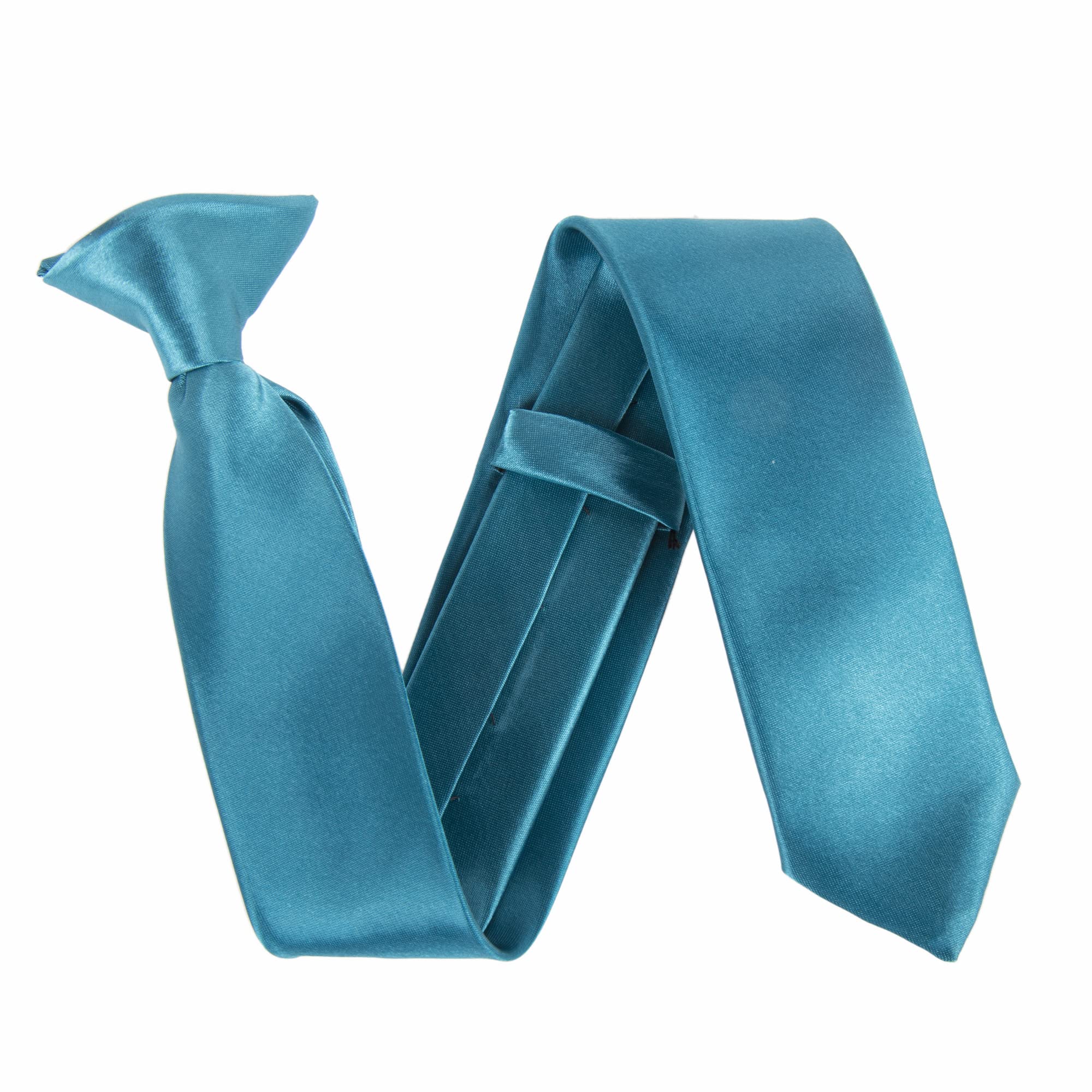 The Tie Company Teal Kids Satin Clip On Ties