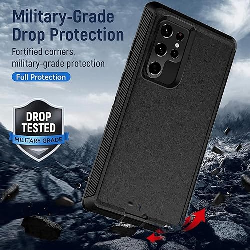 Miniatura 4 de FastSun Funda para Samsung Galaxy S22 Ultra Defender, diseño de camuflaje, funda híbrida a prueba de golpes, diseño de doble capa, cubierta dura