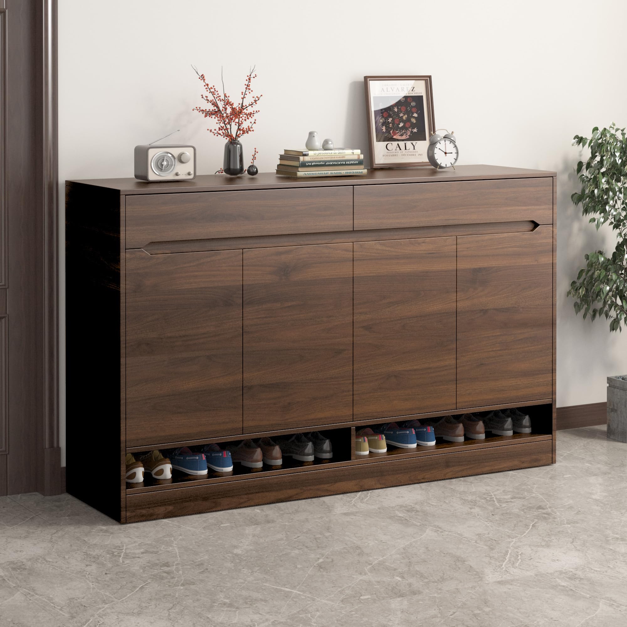 JSEVEM 80CMx9M Dark Wood Contact Paper Thick Peel and Stick Walnut Wood Grain Contact Paper Self Adhesive Vinyl Film Removable Waterproof Wallpaper for Cabinet Furniture Sticker