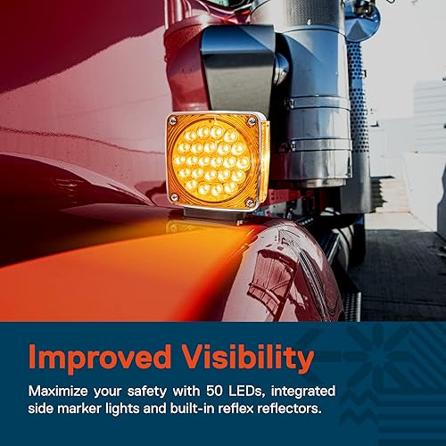 Miniatura 3 de TRUE MODS - Juego de 50 luces LED cuadradas para guardabarros de pedestal para semirremolque de 80 pulgadas de ancho DOT FMVSS-108 SAE S2T2I6P  AP2