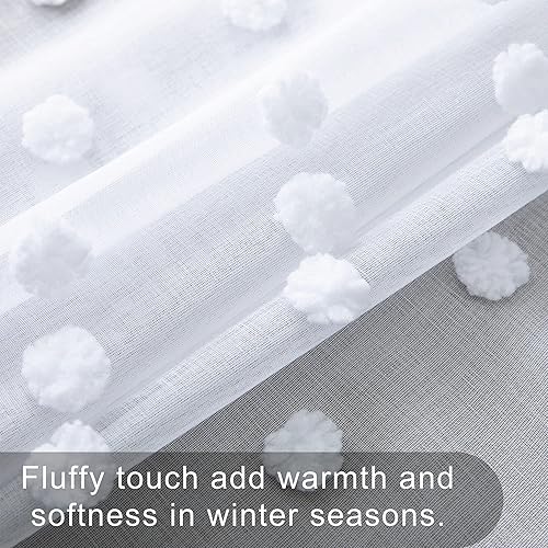 Miniatura 2 de KOUFALL Pom Pom Cortinas transparentes de puntos