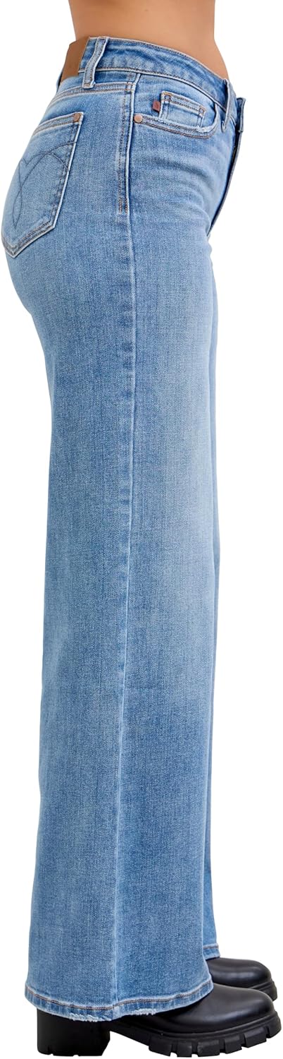 Judy Blue Womens Jeans - Mid Rise Retro Wide Leg - Image 4