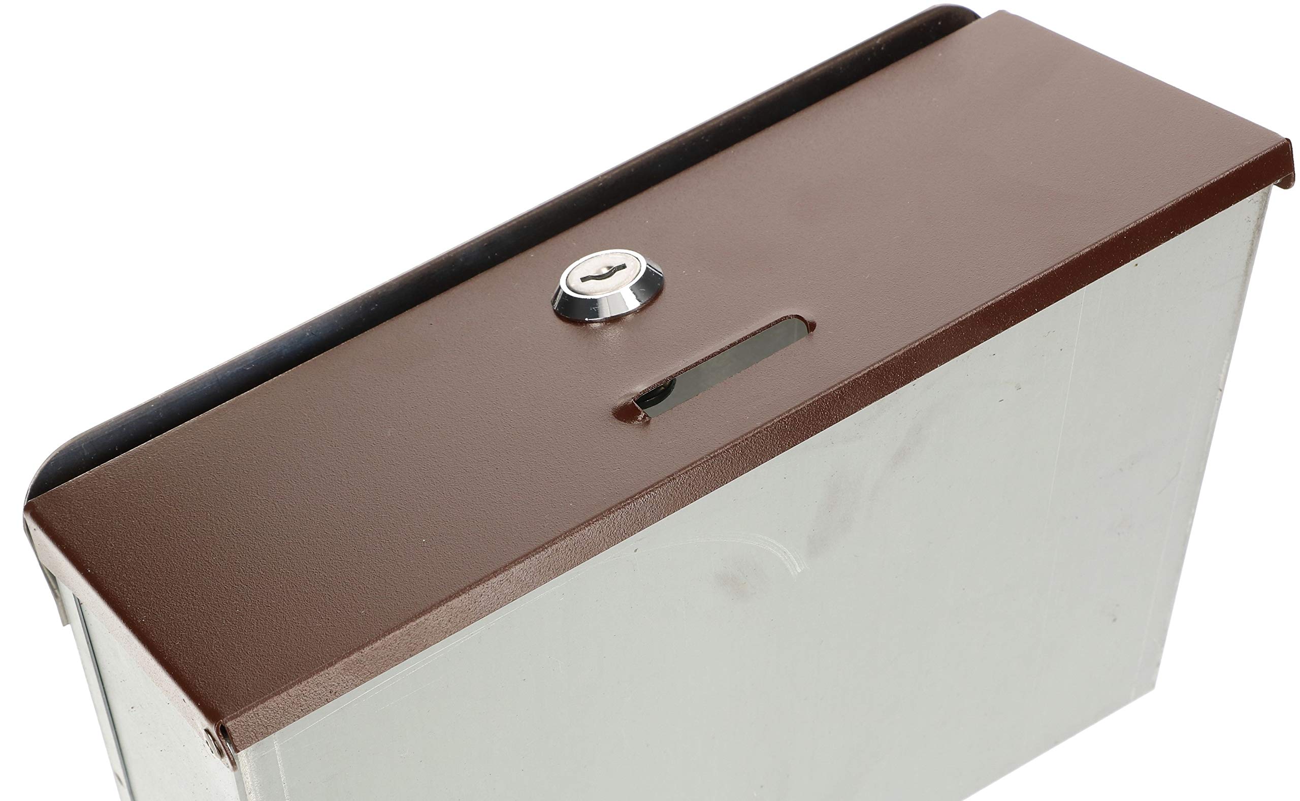 KOTARBAU® Buzón de Acero, Buzón de Pared Exterior, Buzón empotrable Regulable de 160 – 295 mm con 2 Llaves, Buzón Correos Exterior para empotrar, Buzón marrón, Bocacartas