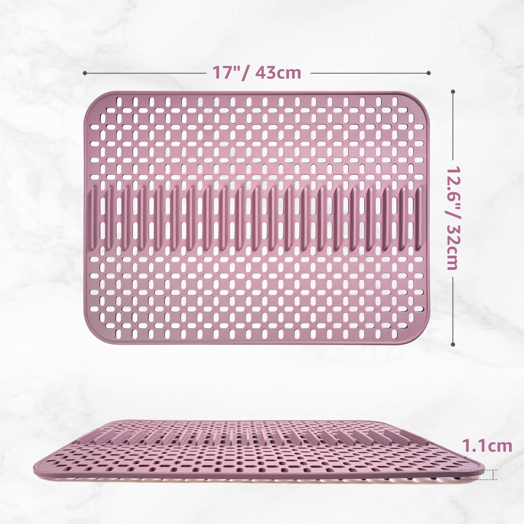 MOLEDINO Kitchen Silicone Sink Mat Large 17"x12.5" - Image 4