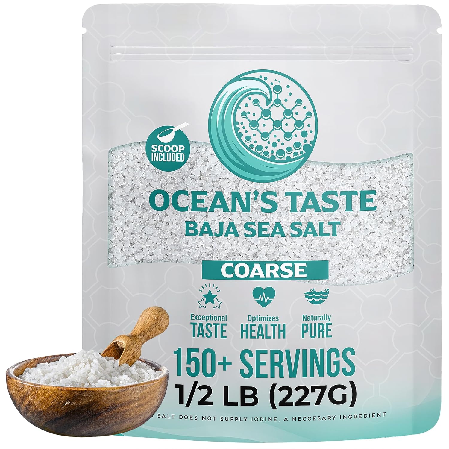 Sal Marina Baja en Sal Ocean's Taste 0.5 lb, Grano Grueso