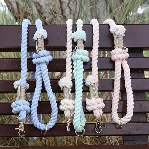 Miniatura 7 de Correa de cuerda de algodón orgánico de alta calidad para perros medianos y grandes, elegante trenzada y duradera, perfecta para razas