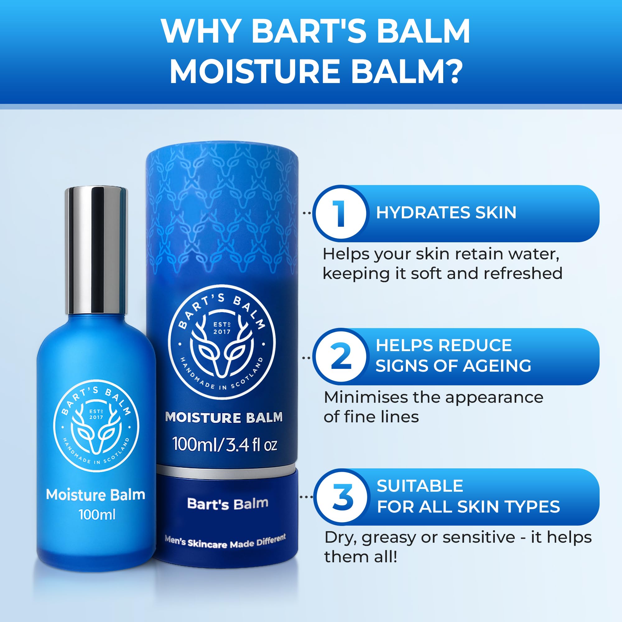 Bart’s Balm Premium Natural Moisturiser for Men 100ml, 100 ml (Pack of 1) - Image 3