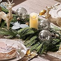 Vista 105 de DN DECONATION Deep Red Glass Christmas Ornaments, Set of 9, 3.15' Hanging Christmas Baubles for Xmas Tree Decoration, Wedding Party Gift