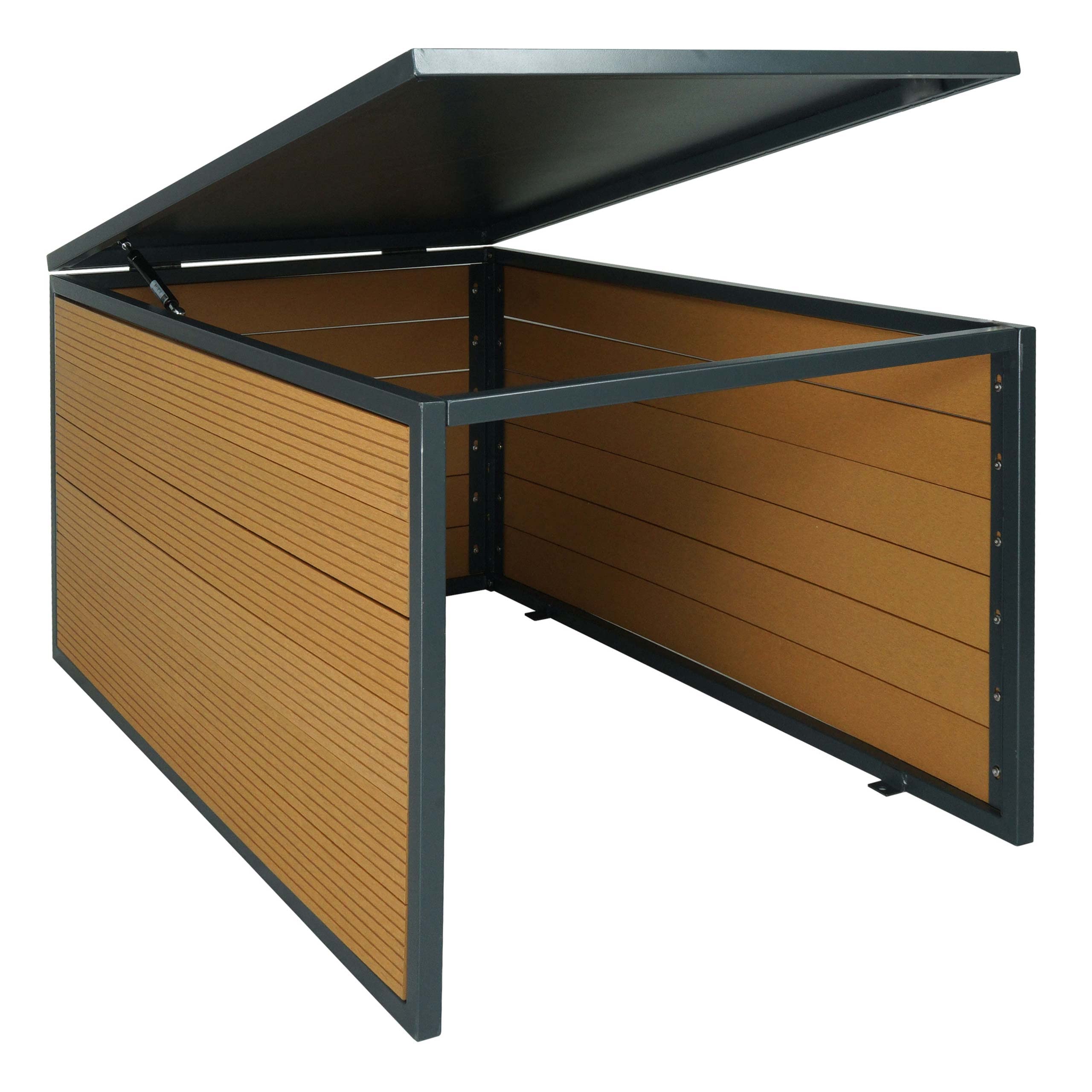 Mendler XL garaż dla robota koszącego z pokrywą HWC-L45, dach pod kosiarkę, metal WPC 43 x 70 x 90 cm – wygląd dębu