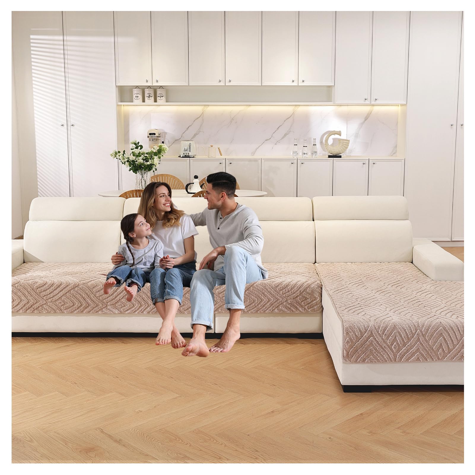 Housse de coussin pour canapé kaki protection durable 110x240cm