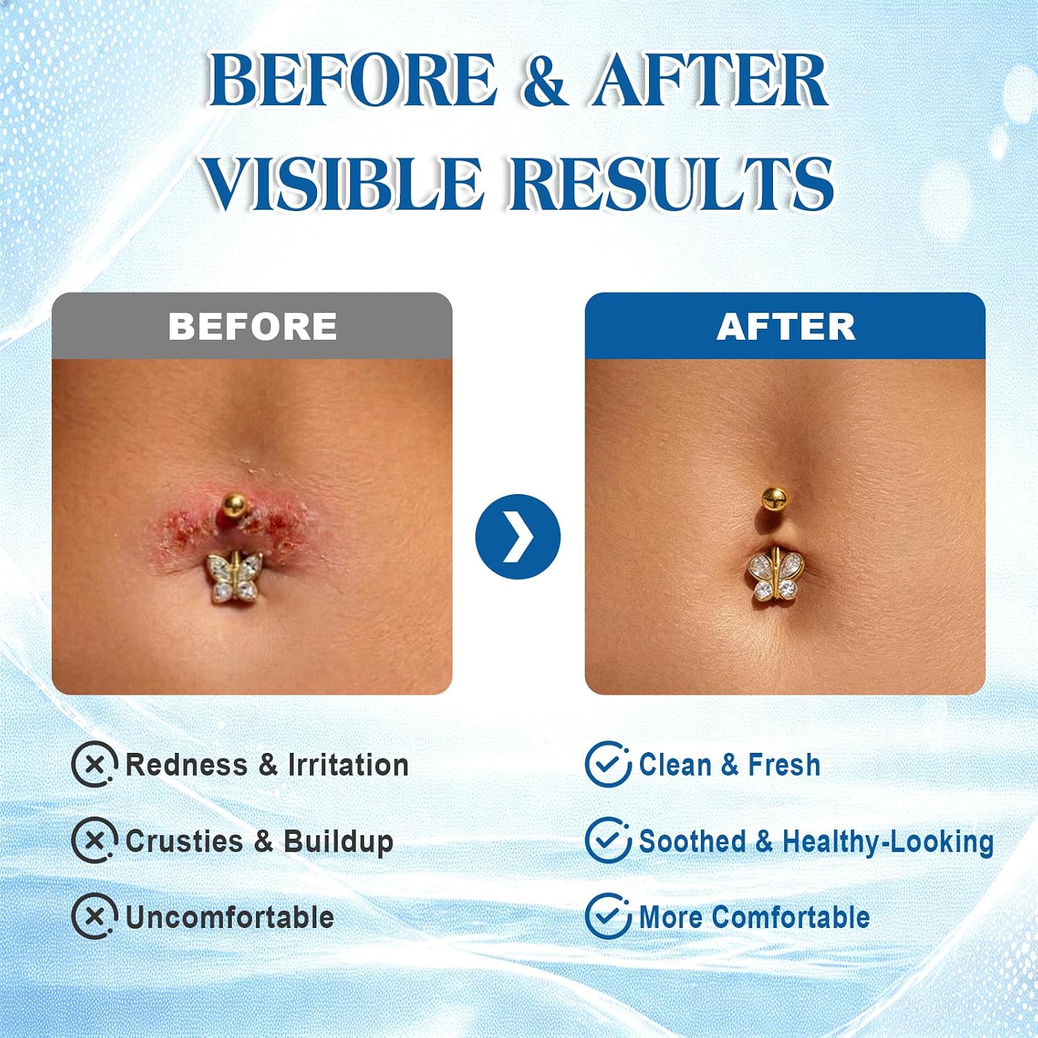 Piercing Aftercare Saline Spray 2oz Fine Mist, Saline Solution for Piercings, Helps Soothe Irritation and Improve Comfort, Gentle Piercing Cleaner for Ear, Nose, Navel and Body Piercings