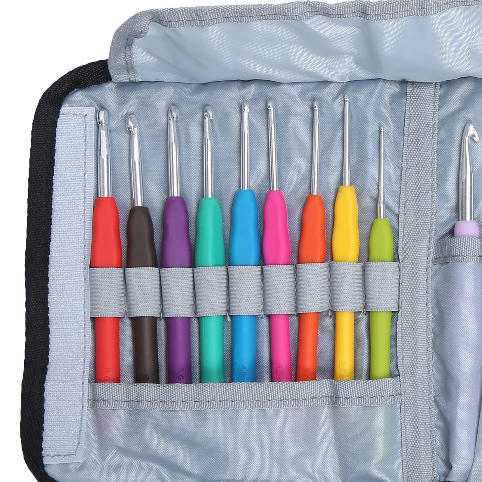 Ganchos de ganchillo, aguja para suéter extendida, utensilios de tejido con mango suave de colores para amantes de la artesanía