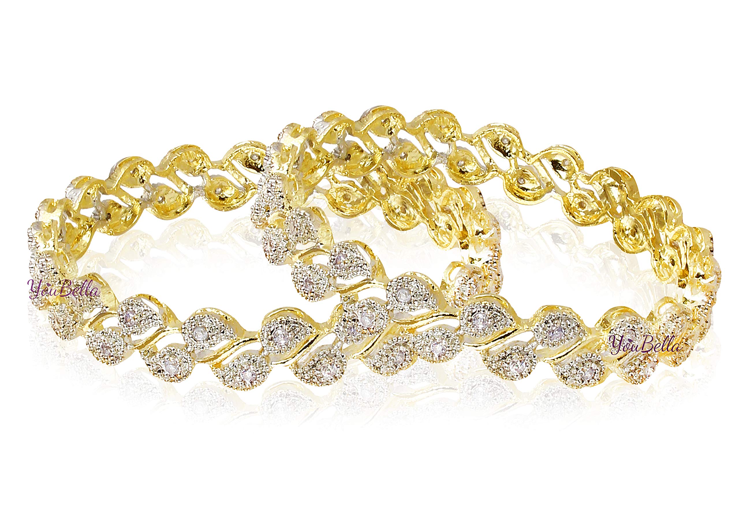 YouBella Jewellery Traditional American Diamond Bangles for Women and Girls (B018IUH6VO) Amazon Price History, Amazon Price Tracker
