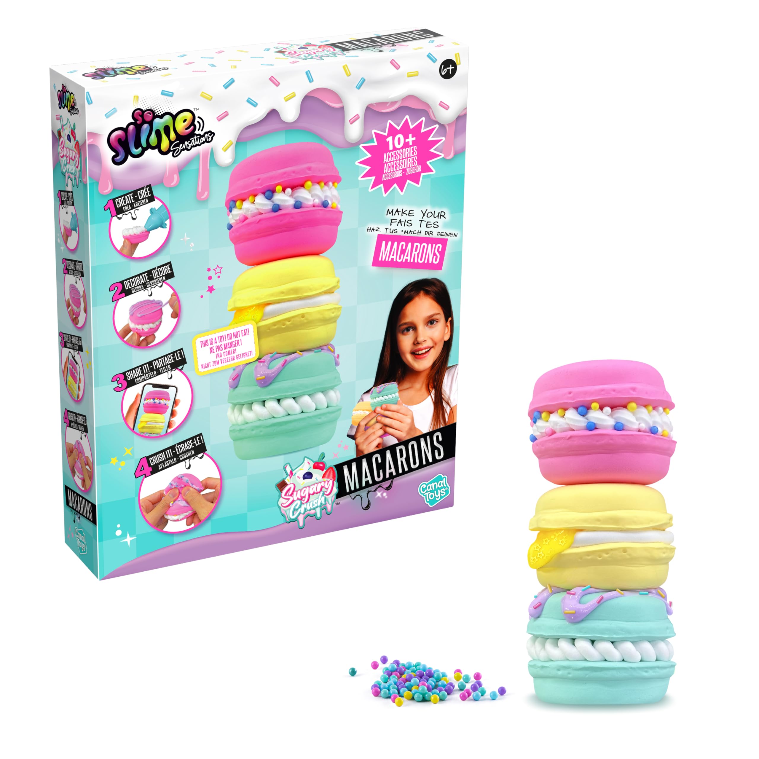 So Slime Sensations Sugary Crush Cake - Make fun slime treats - Includes all you need to make a cute custom cake out of different compounds - 6