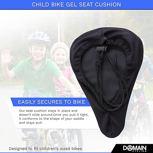 Miniatura 5 de Domain Cycling - Funda de asiento de bicicleta para niños con gel (9 x 6 pulgadas) - Cojín para asiento de bicicleta para niños - Comodidad para