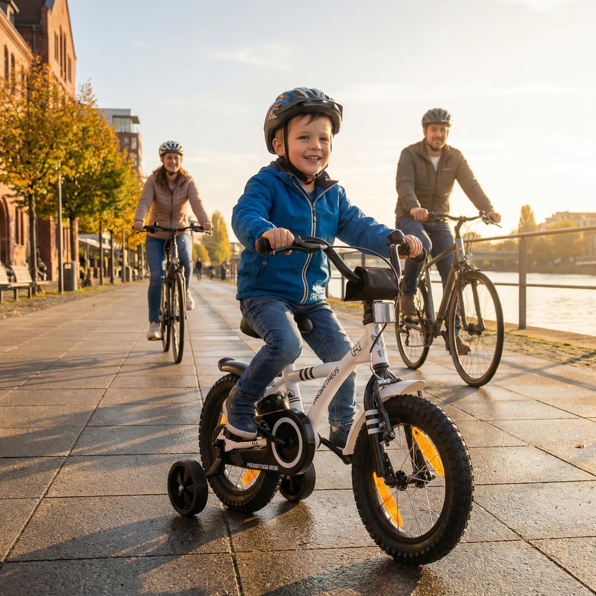 PROMETHEUS BICYCLES Velo Enfant 4 Ans - vélo Fille 14 Pouces a Roulette pour 3 a 5 Ans - Petite Princesse en Blanc