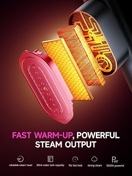 DRFLASH 2-in-1 Steamer & Iron for Clothes,15s Fast Heat-up 1200W Portable Handheld Garment Steamer,Travel Size with Large Ceramic Heat Panel,Quick Wrinkle Removal,110V-120V