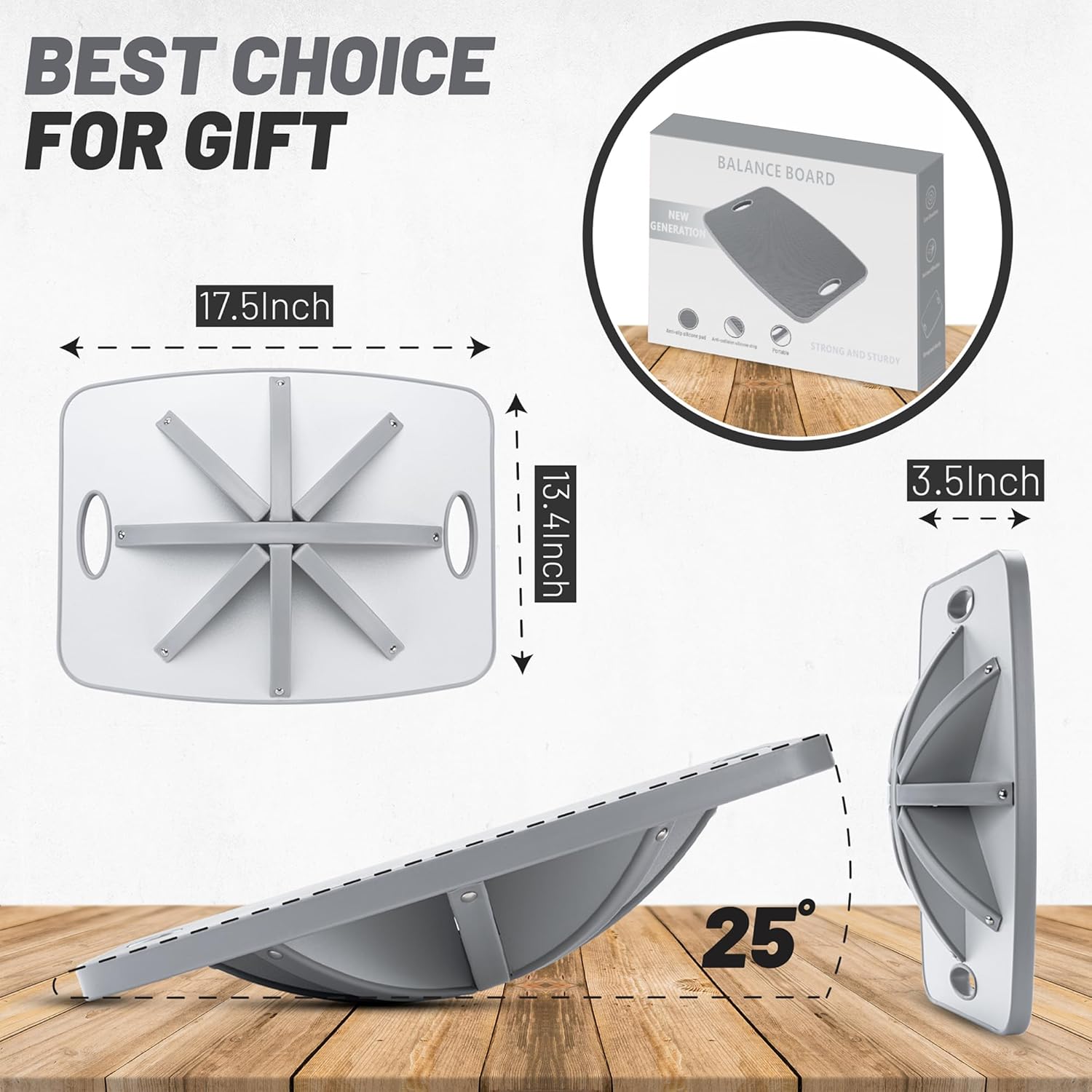 Advanced Wood Balance Board, 360 Degree Rotation and Tilt - Non-Slip 500 lbs Wobble Board for Standing Desk, Physical Therapy and Yoga Practice, Core Strength, Stability for Men, Women, Young and Old - Image 6