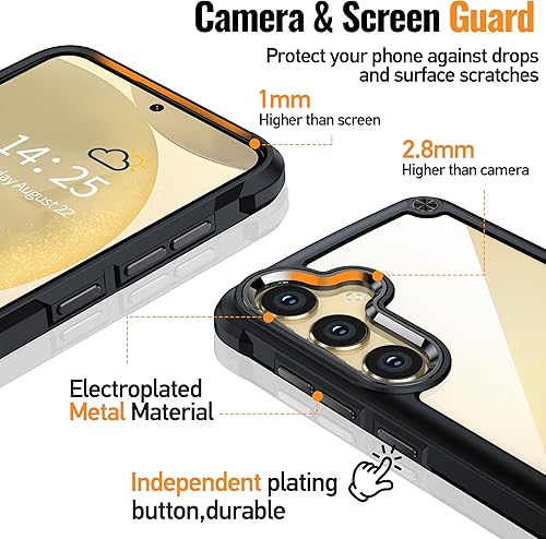 Vista 106 de Oterkin Funda transparente para Samsung Galaxy S24 Ultra, [20 veces antiamarilleamiento] S24 Ultra con 4 bolsas de aire integradas, protección