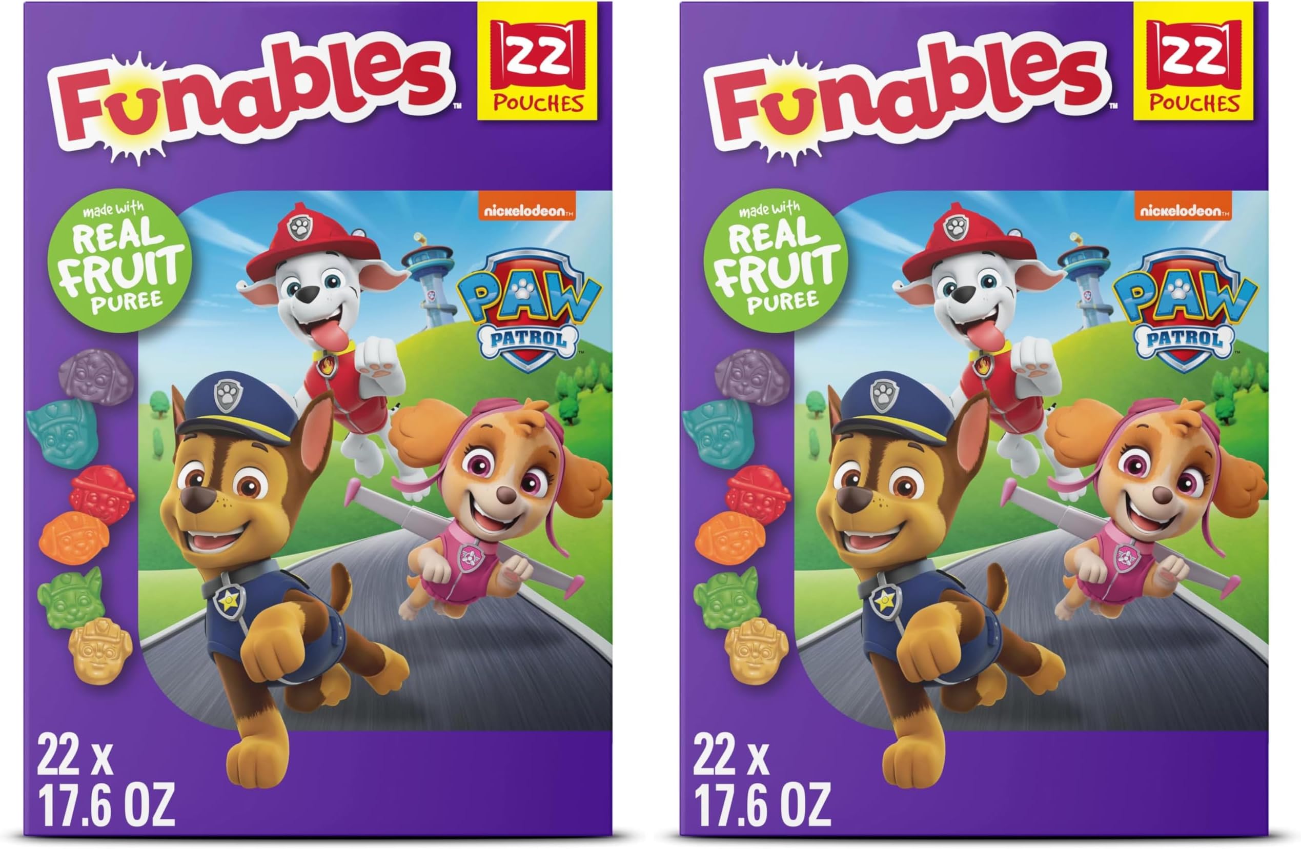 Fruity Snacks, PAW Patrol, Assorted Fruit, Flavored Snacks, 0.8 oz, 22 ct (Pack of 2)
