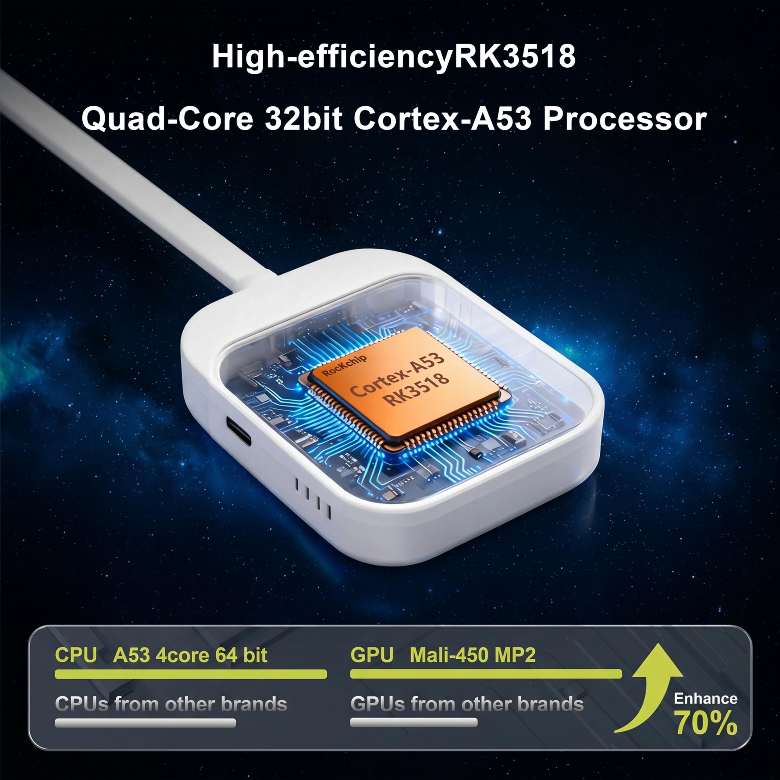 Smart TV Stick Android 14.0 2026 4K @60fps Ultra HD TV Stick Android Box 2GB RAM 16GB ROM RK3518 Processore Dual WiFi 6 2.4G/5G BT5 HDR10+ USB2.0 HDMI 2.0 con Bluetooth Voice Remote