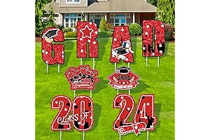 Class of 2023 Graduation Yard Signs Plastic Waterproof Outdoor Decoration Congrats Grad Red