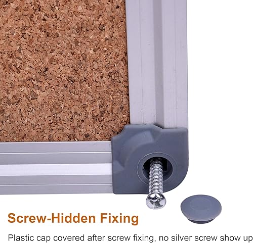 Miniatura 4 de Tablero de corcho, paquete de 2 tableros de anuncios de 48 x 36 pulgadas, marco de aluminio plateado