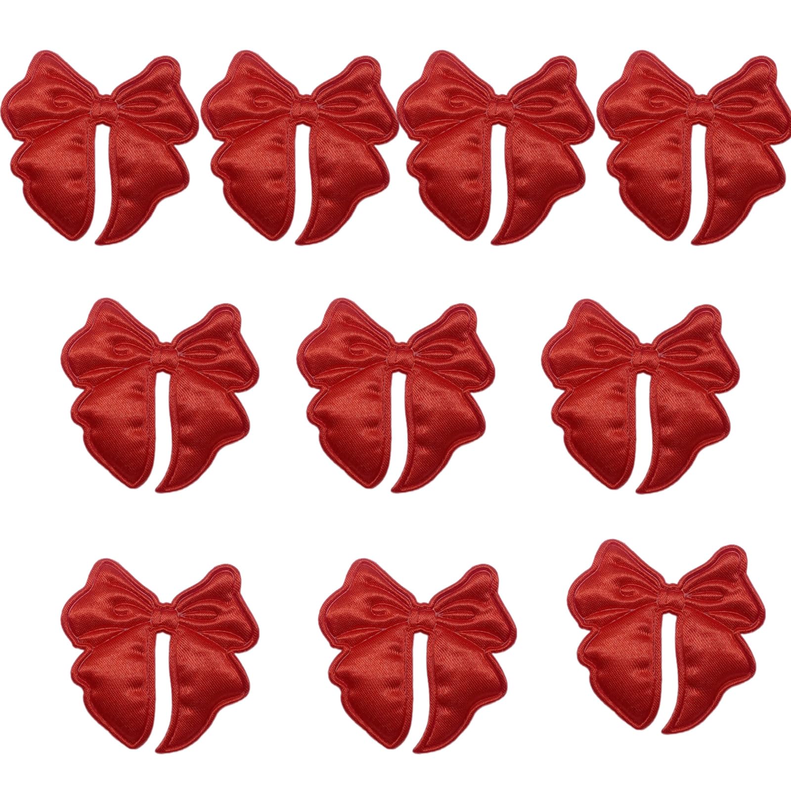 Jazuaiao 10 Pcs Bows Patches Double Side Decorative Sew on Applique Bowknot Embroidered