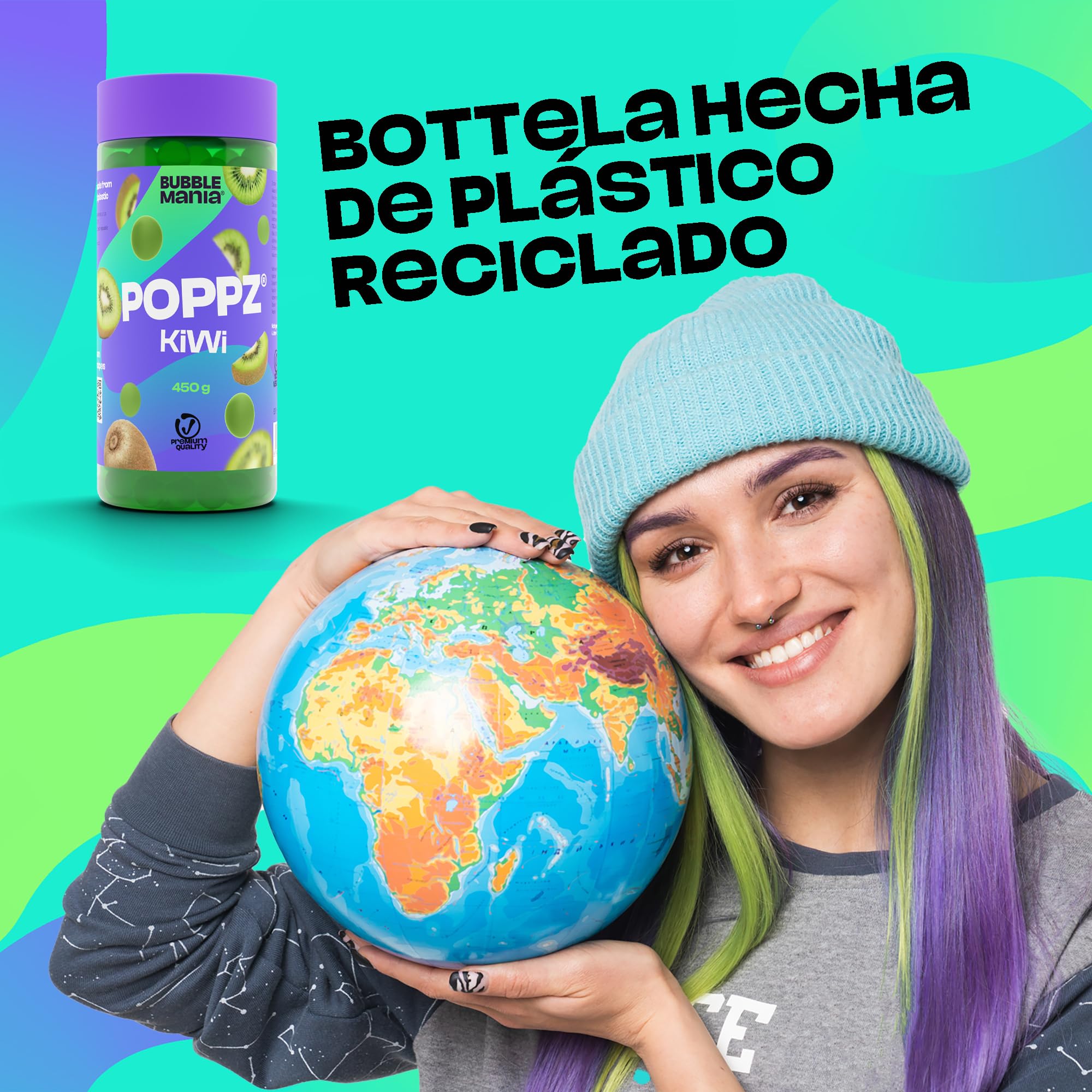 BubbleMania Set de Bubble Tea Boba Popping Perlas de Tapioca 4 Paquete Maracuyá Lichi Kiwi Sandía