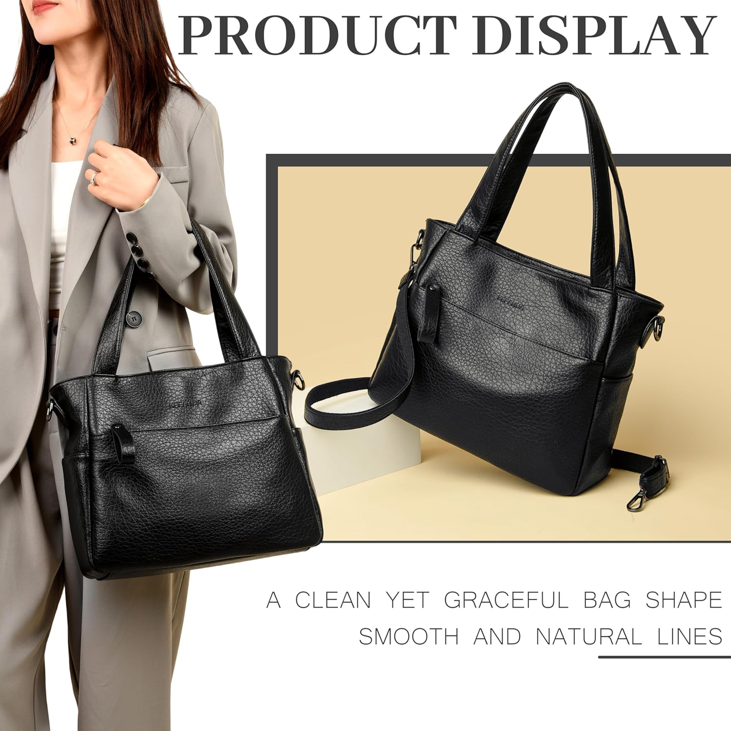 Tote Bag For Women Work Handbags And Purses Adjustable Strap Crossbody Bags - Image 2