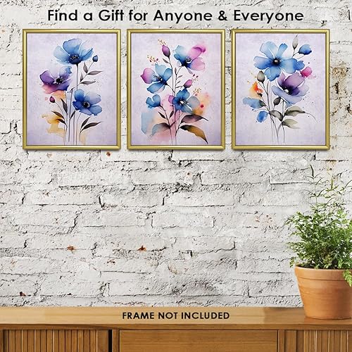 Miniatura 7 de Wild Blue Flowers Botanical Farmhouse Wall Art Poster Print, Boho Flower Decoration, Aesthetic Floral, Nature Pictures for Bedroom, Bathroom,