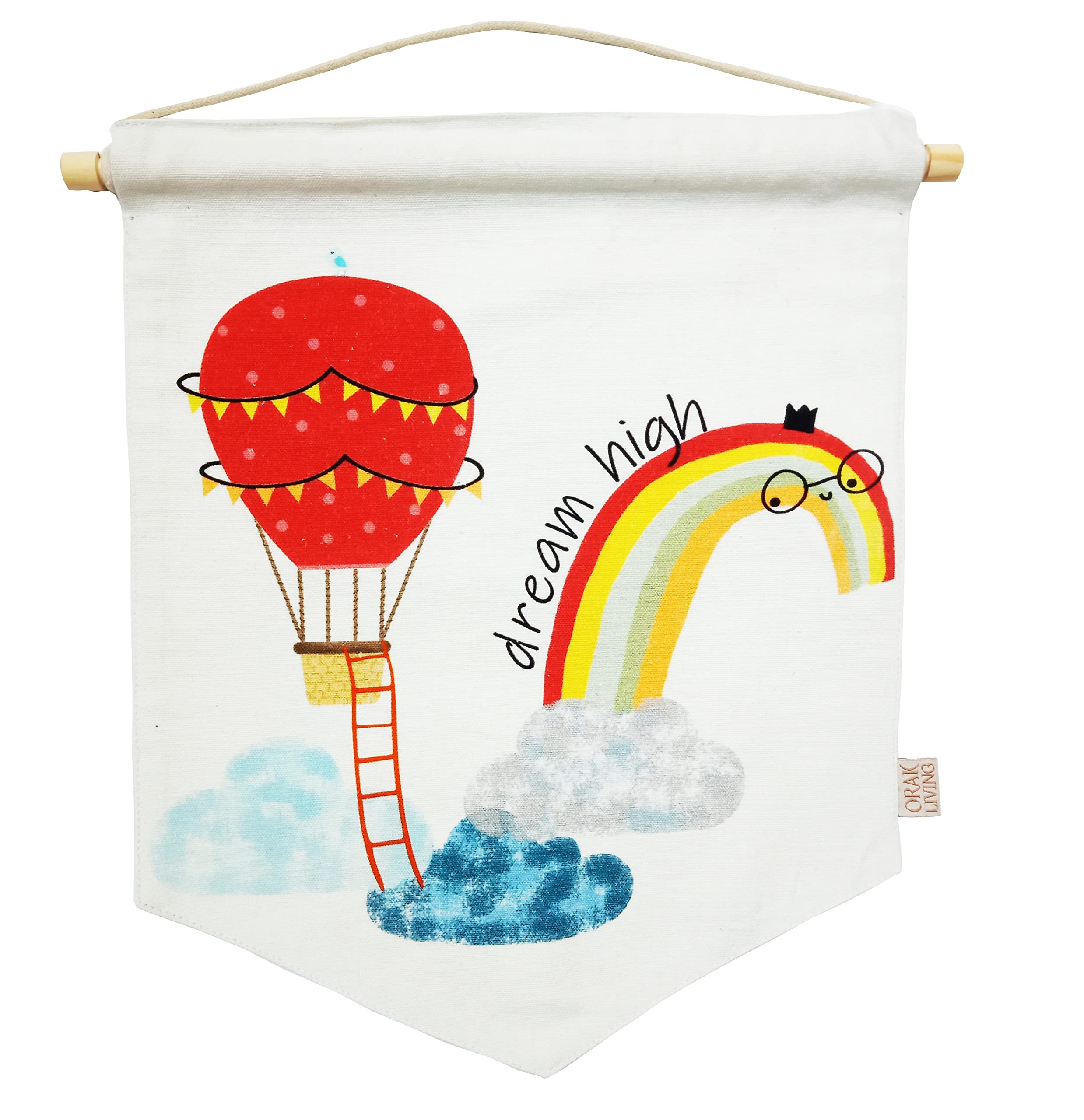 Dream High,Kids Wall Hanging, Fabric Wall Hanging,Rainbow Cloud, Decorative Wall Hanging For Kids, Nursery Decor, wall decor, Wall Art