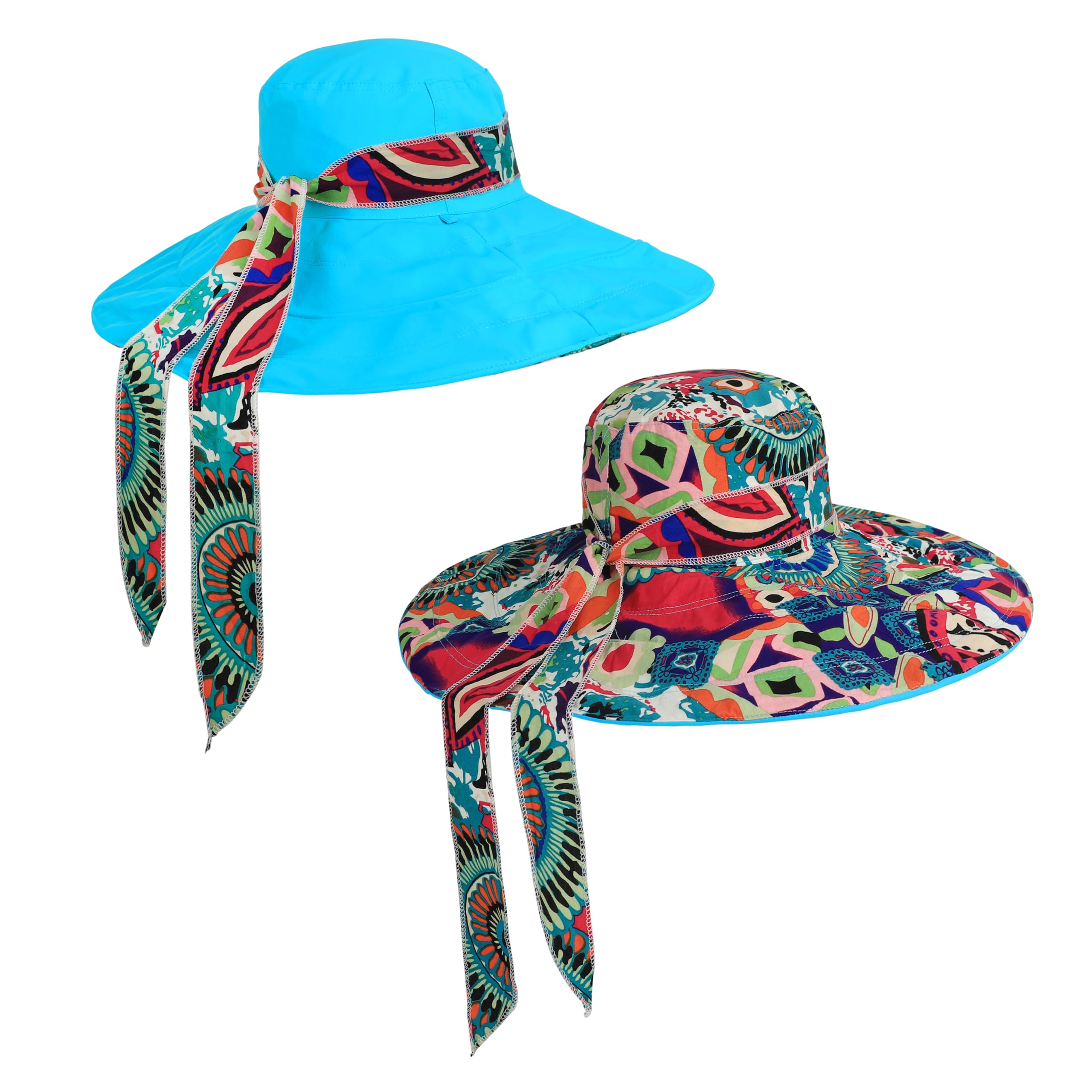 Cappello da donna pieghevole Floppy reversibile da viaggio spiaggia parasole cappello tesa larga UPF 50+