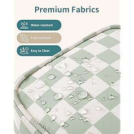Narwey Travel Toiletry Bag for Women Traveling Dopp Kit Travel Bag for Toiletries Cosmetic Bag Makeup Bag Medicine Bag for Traveling (Mint Green Checkerboard)