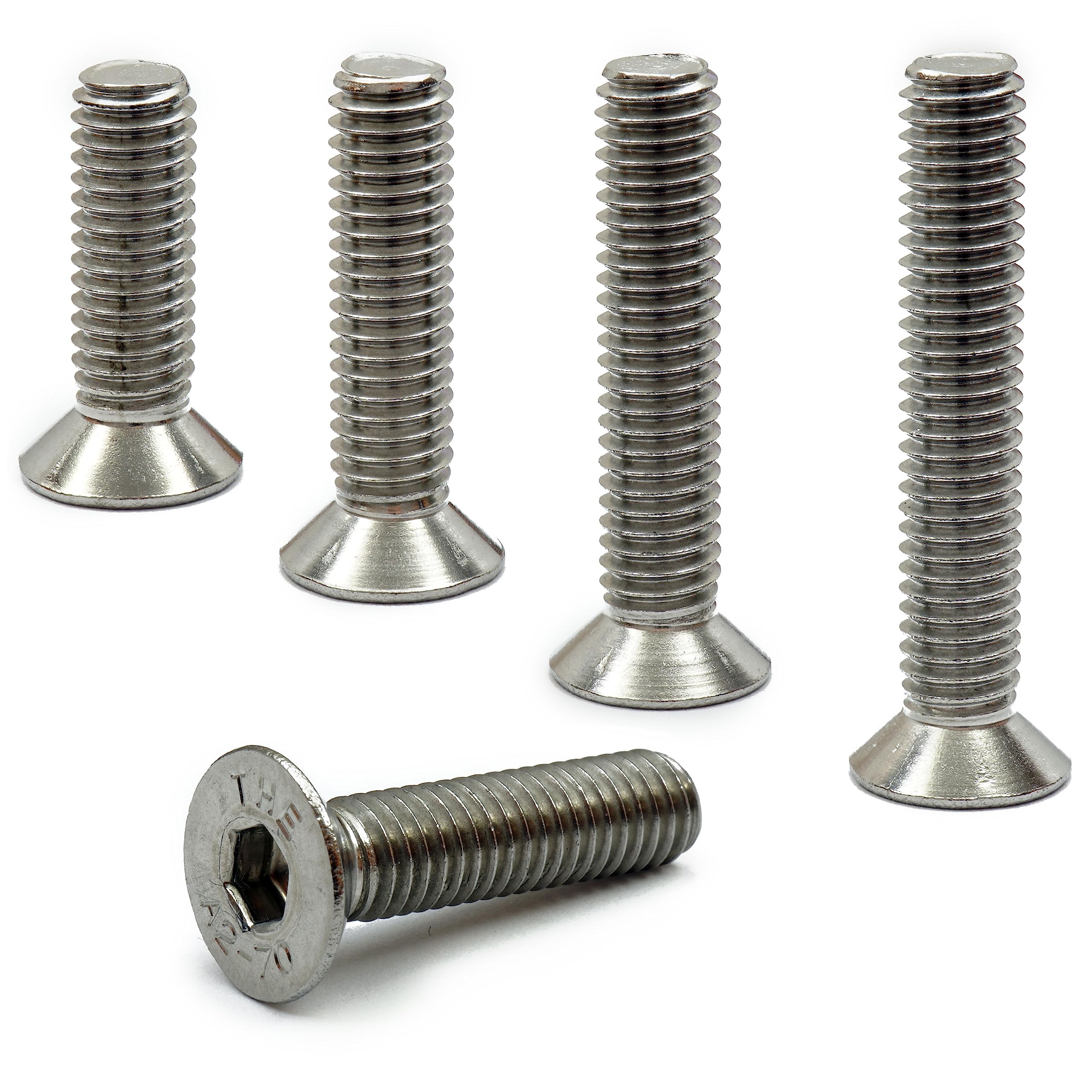 MonsterBolts - M8 x 40mm Flat Head Socket Cap Screws, DIN 7991, A2 Stainless Steel, 10 Pack
