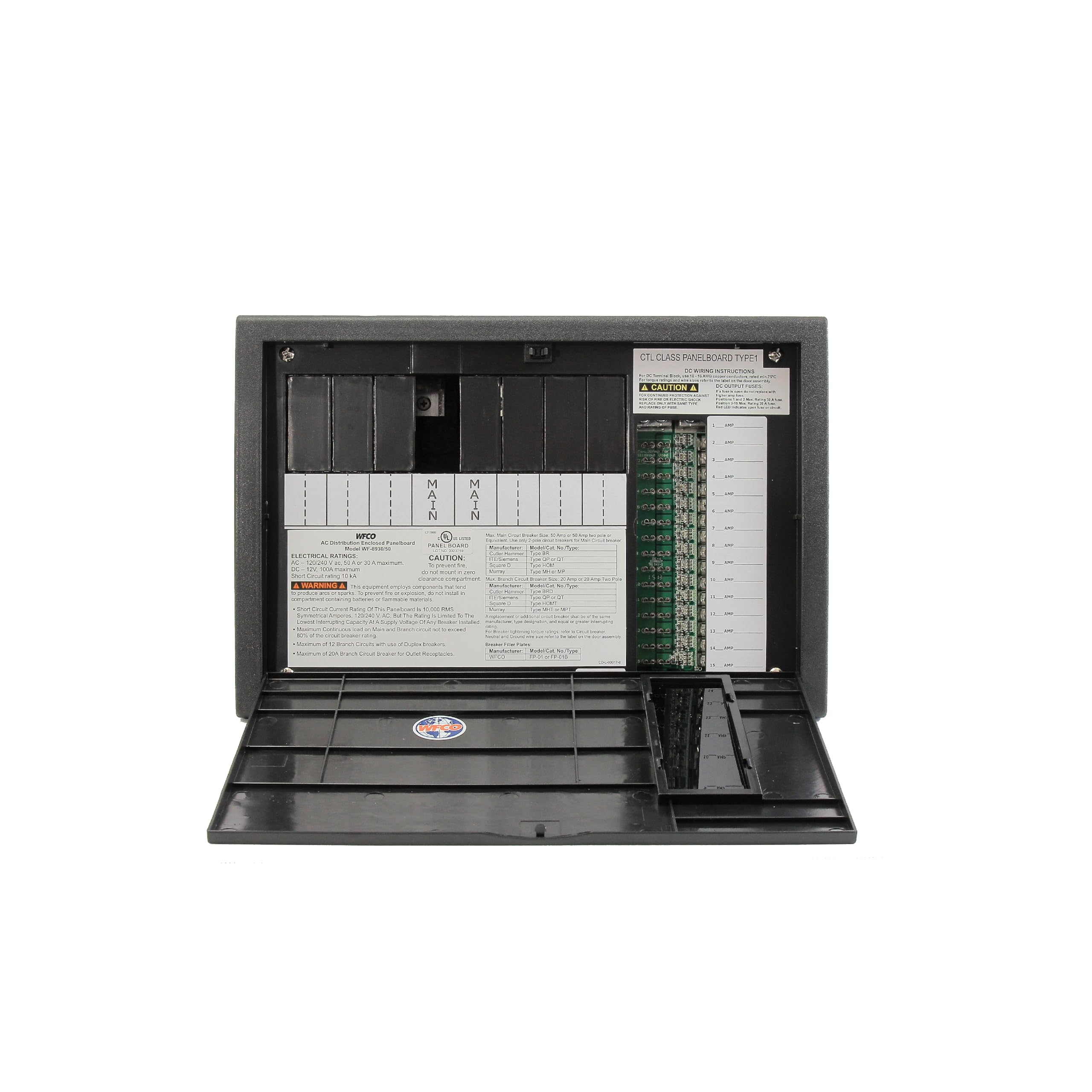 WFCO WF-8930/50NPB-50 50 Amp or 30 Amp AC Distribution Center