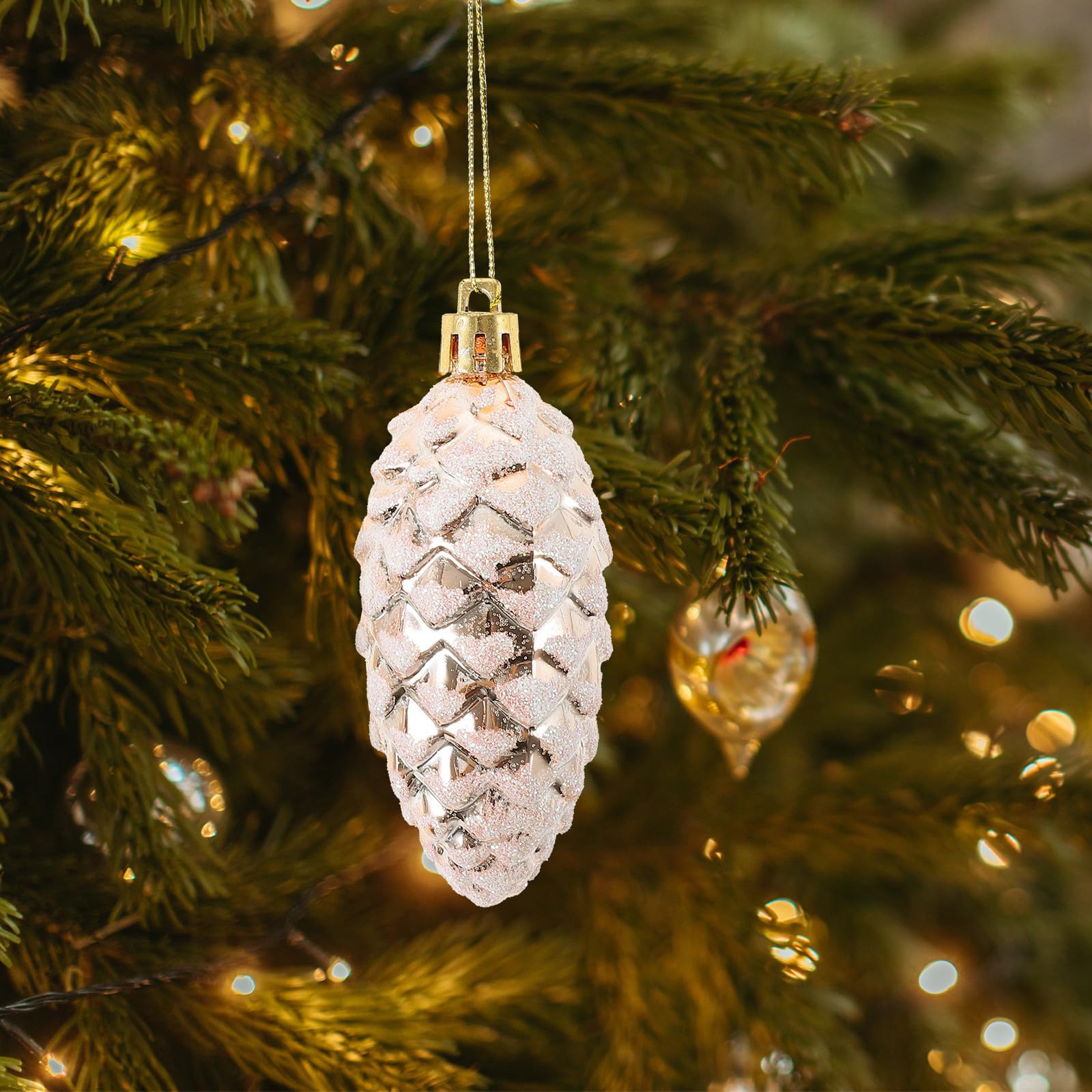 Toyvian 16 Schachteln Weihnachtsbaumschmuck Tannenzapfen aus Kunststoff zum