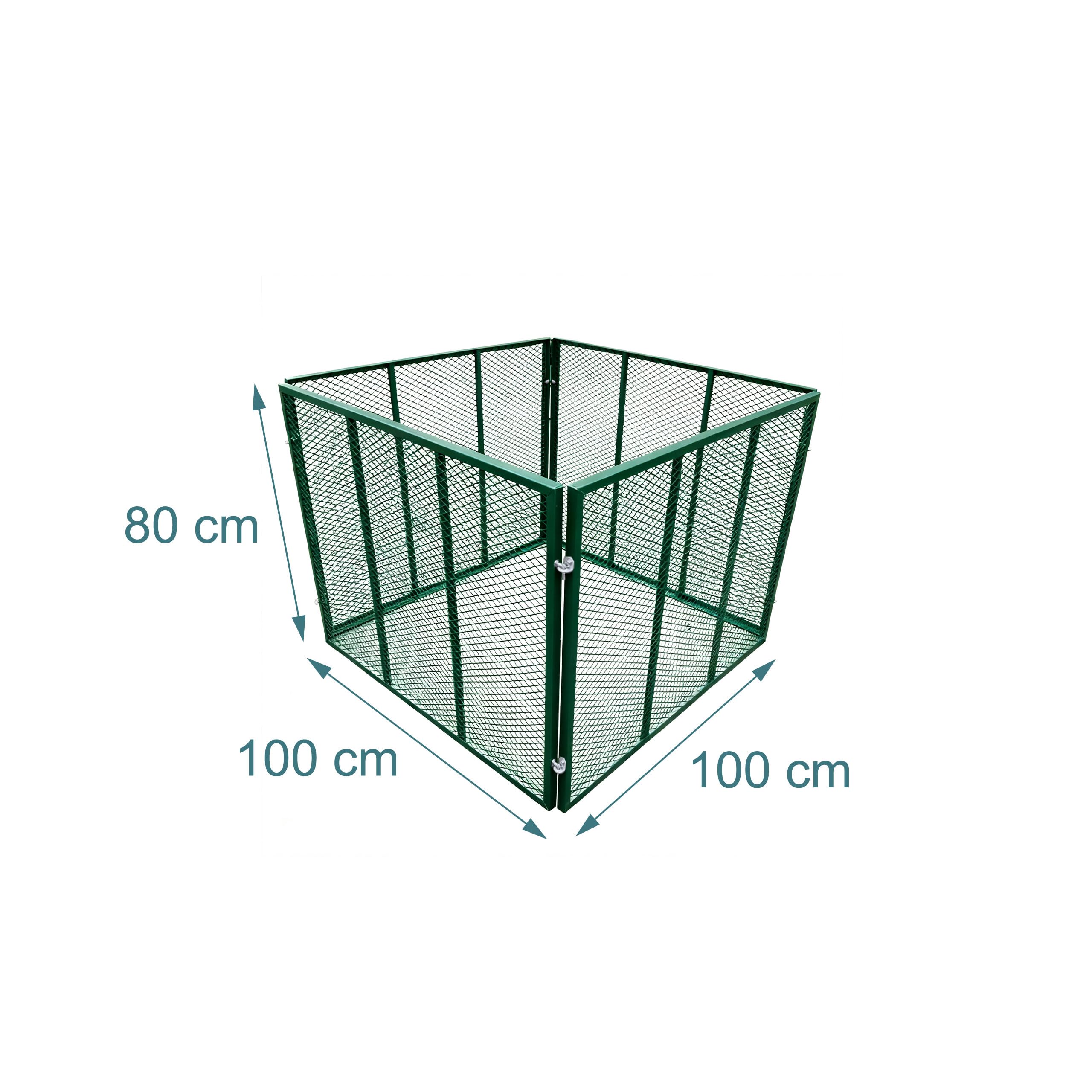 Relaxdays Compostador metálico ecológico para jardín, 800 L, Malla de Acero, Verde, 80x100x100 cm