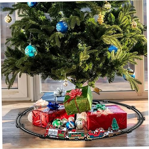 Miniatura 6 de Juego de tren de Navidad, juguete eléctrico de tren de árbol de Navidad con luz y sonido, juegos colgantes para alrededor del árbol, niños y niñas