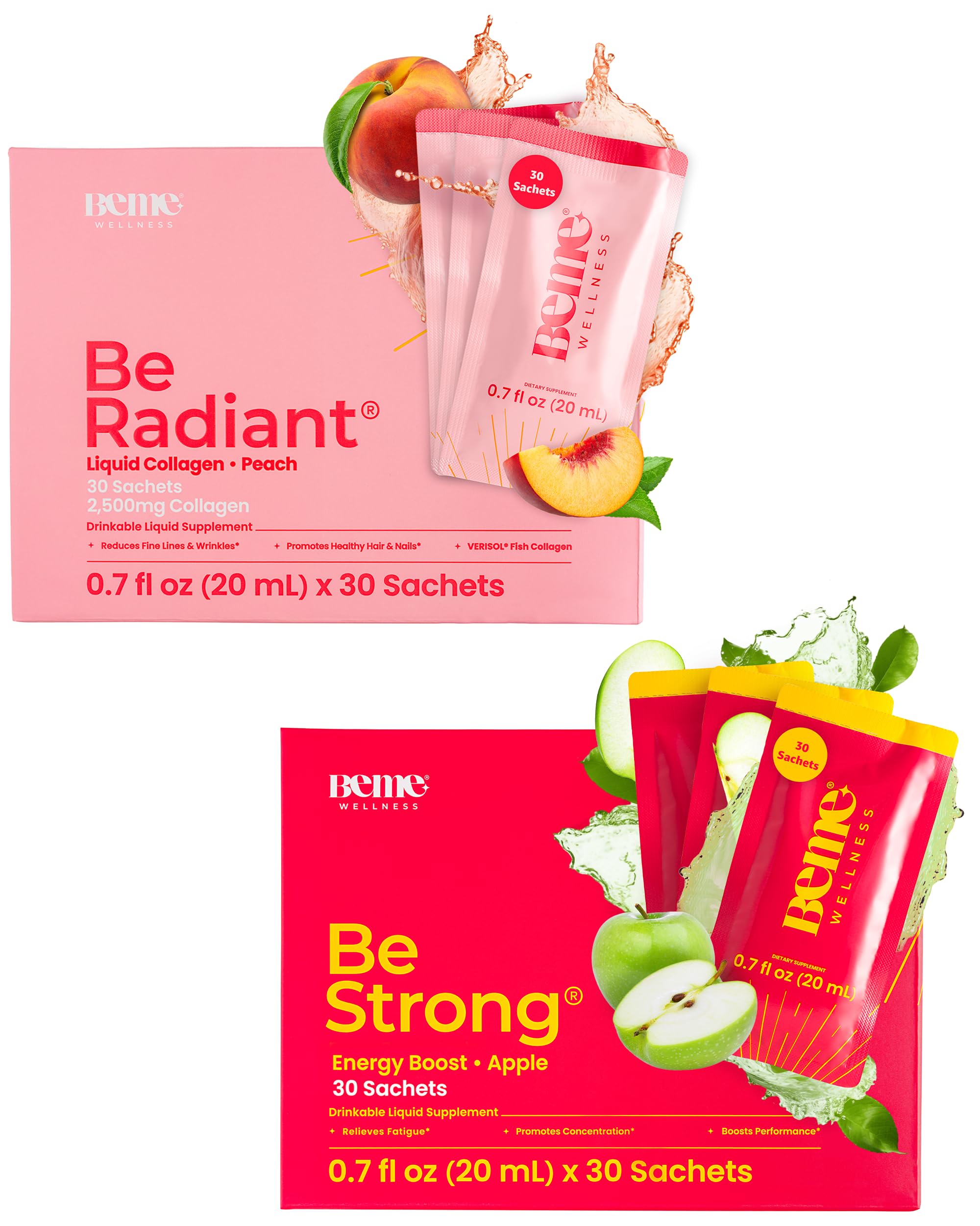 BeMe BeRadiant & BeStrong Bundle - Liquid Collagen & Vitamin B12 Supplements