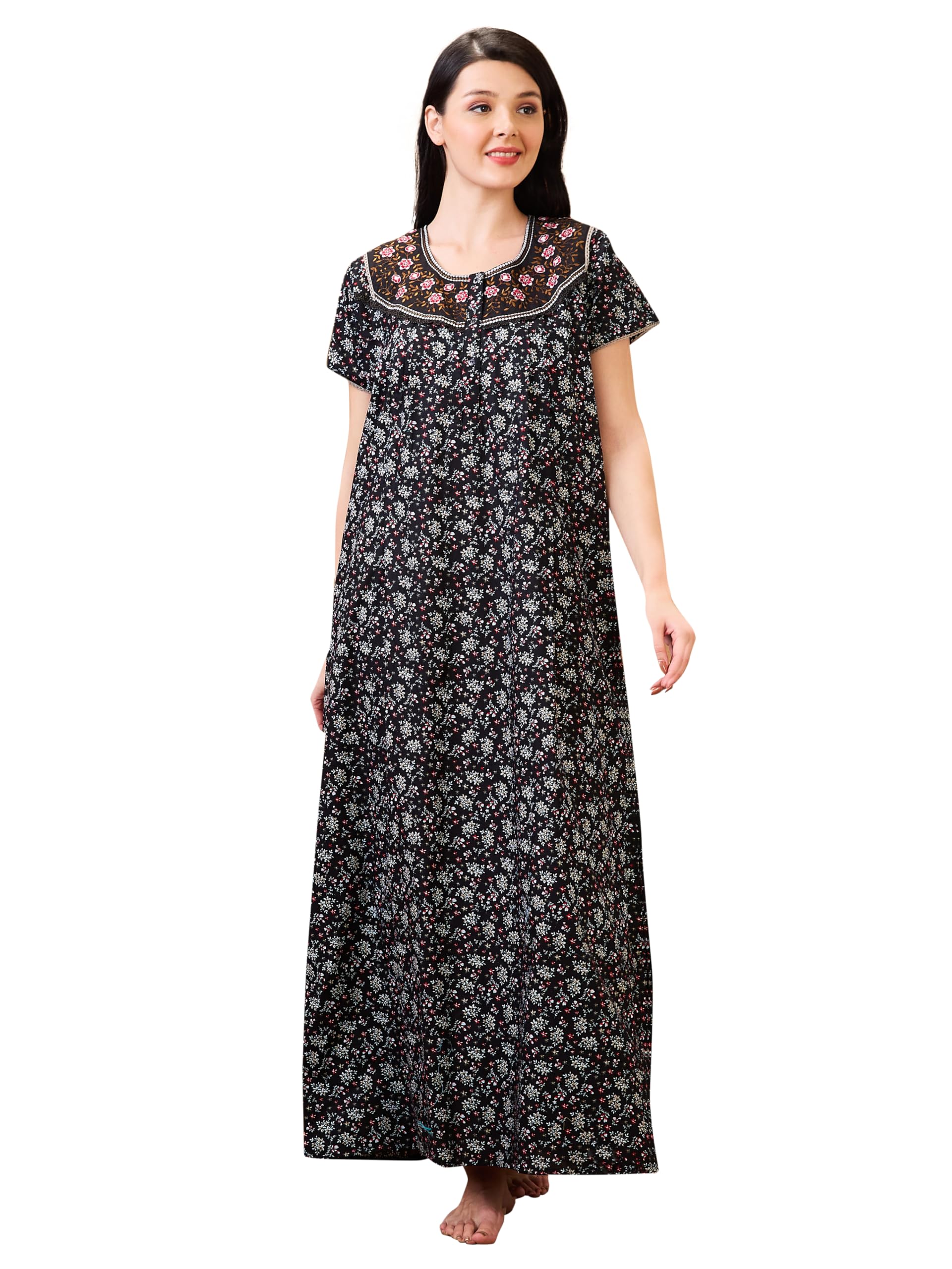 av2 Women Printed Maternity Feeding Nighty-picture-28