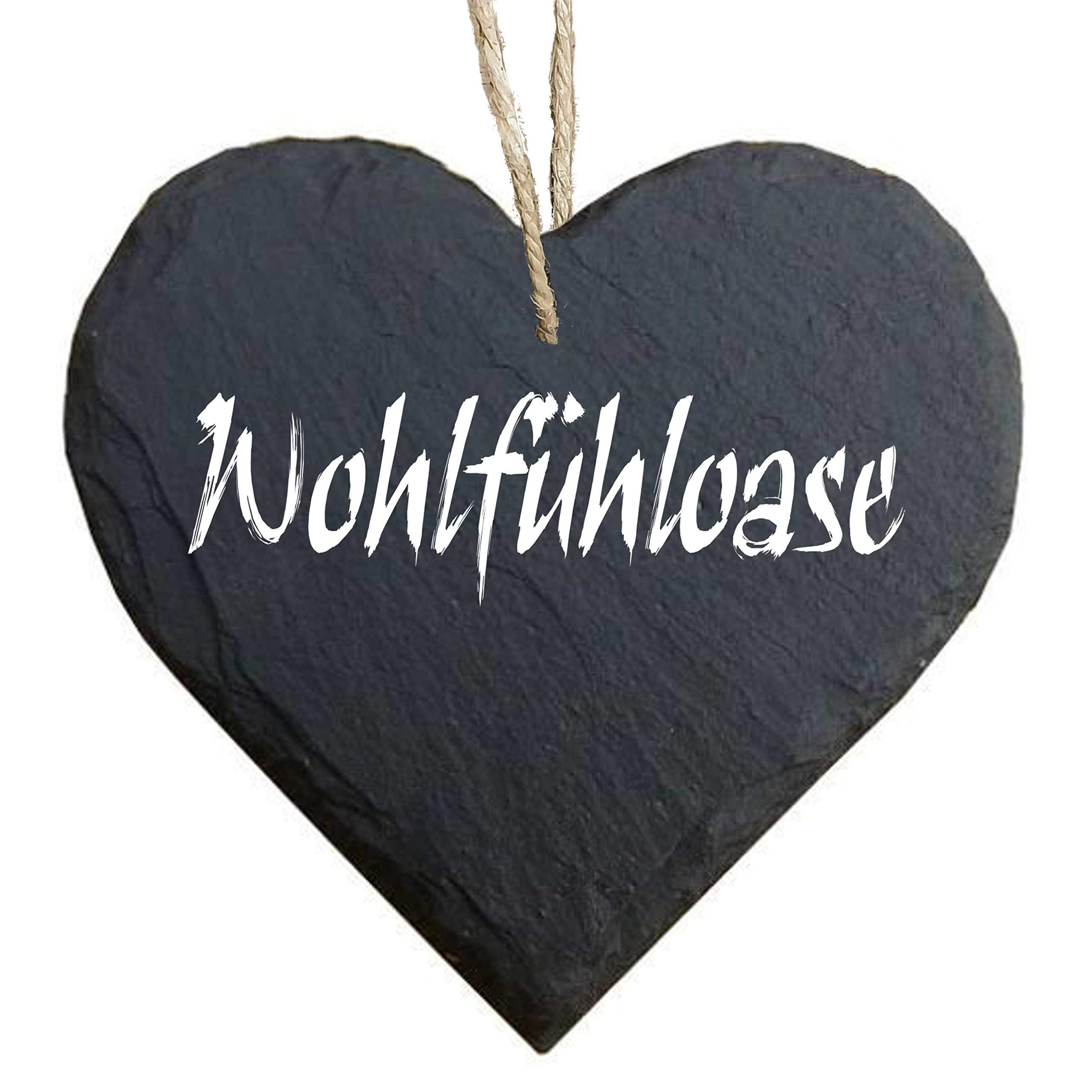 Herz-Schieferschild „Relaxation Zone“, 10 X 10 Cm – Dekoratives Wandschild Aus Schiefer Für Garten, Balkon & Terrasse