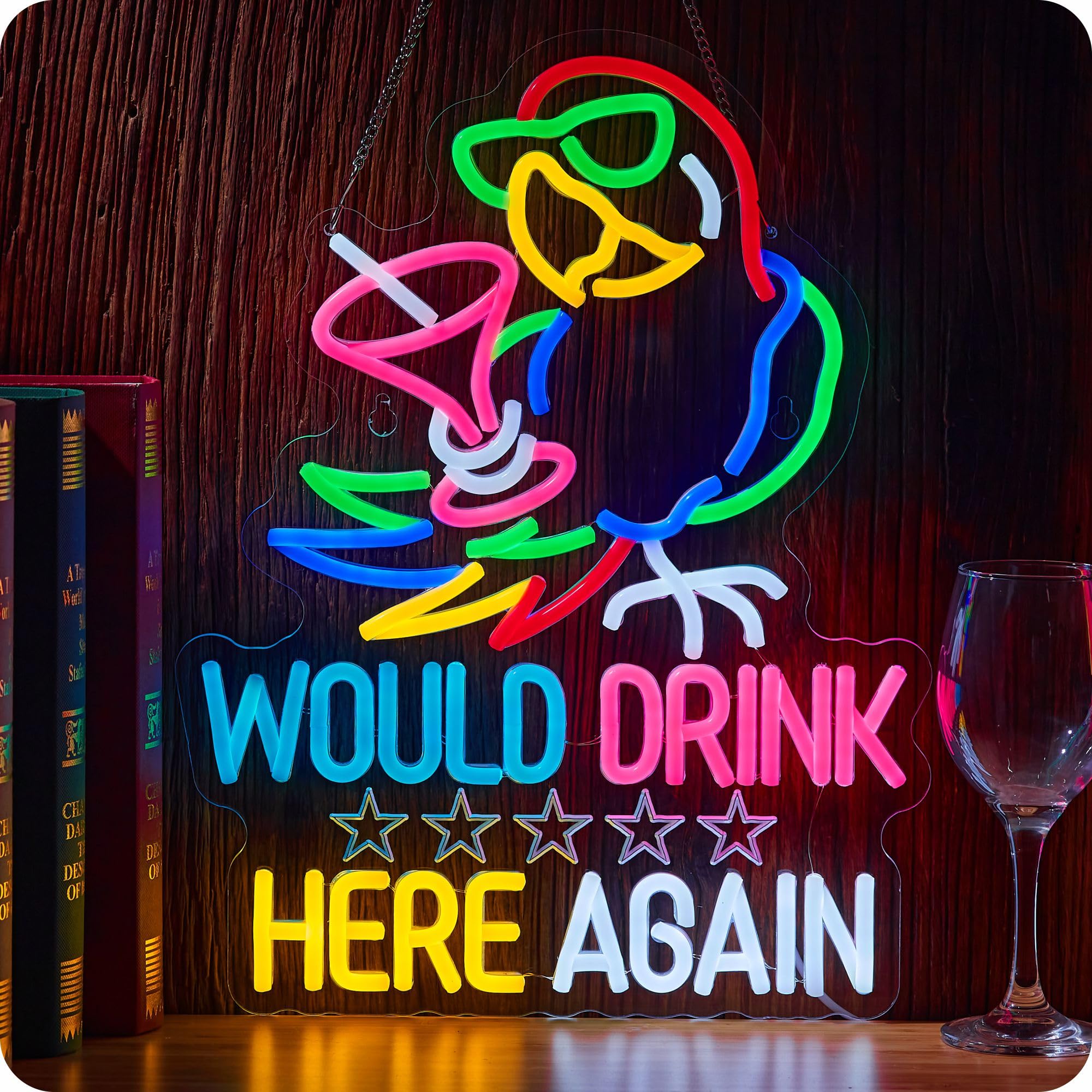Would Drink Here Again Bar Neon Sign Decoration Beer LED Light