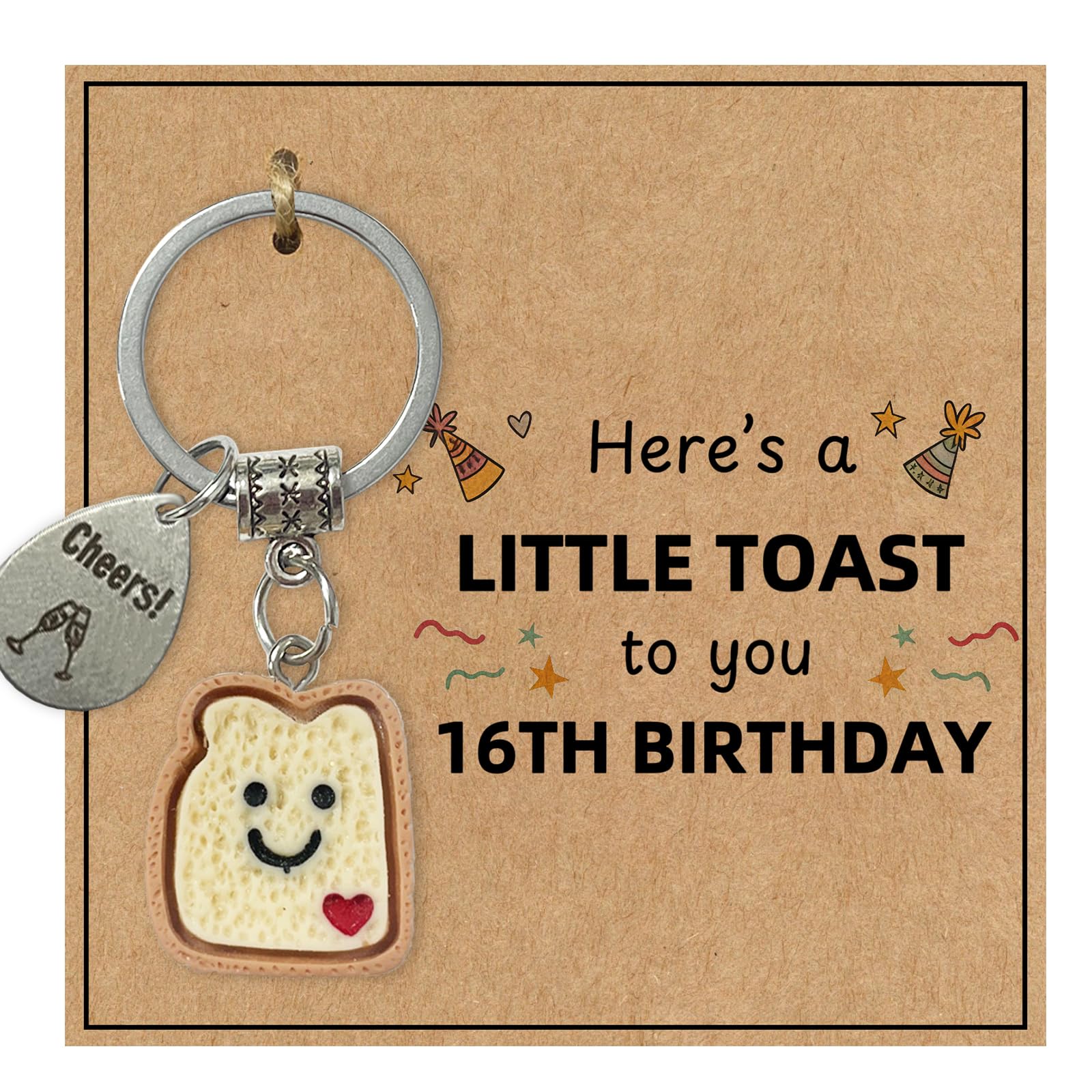 Zenthraa Unisex 16Th Birthday Funny Novelty Little Toast Keyring - Gift, Novelty Keyring, Unique Gifts For Friends, Cute Celebration Party Favors & Humorous Novelty Gift (16Th Birthday)