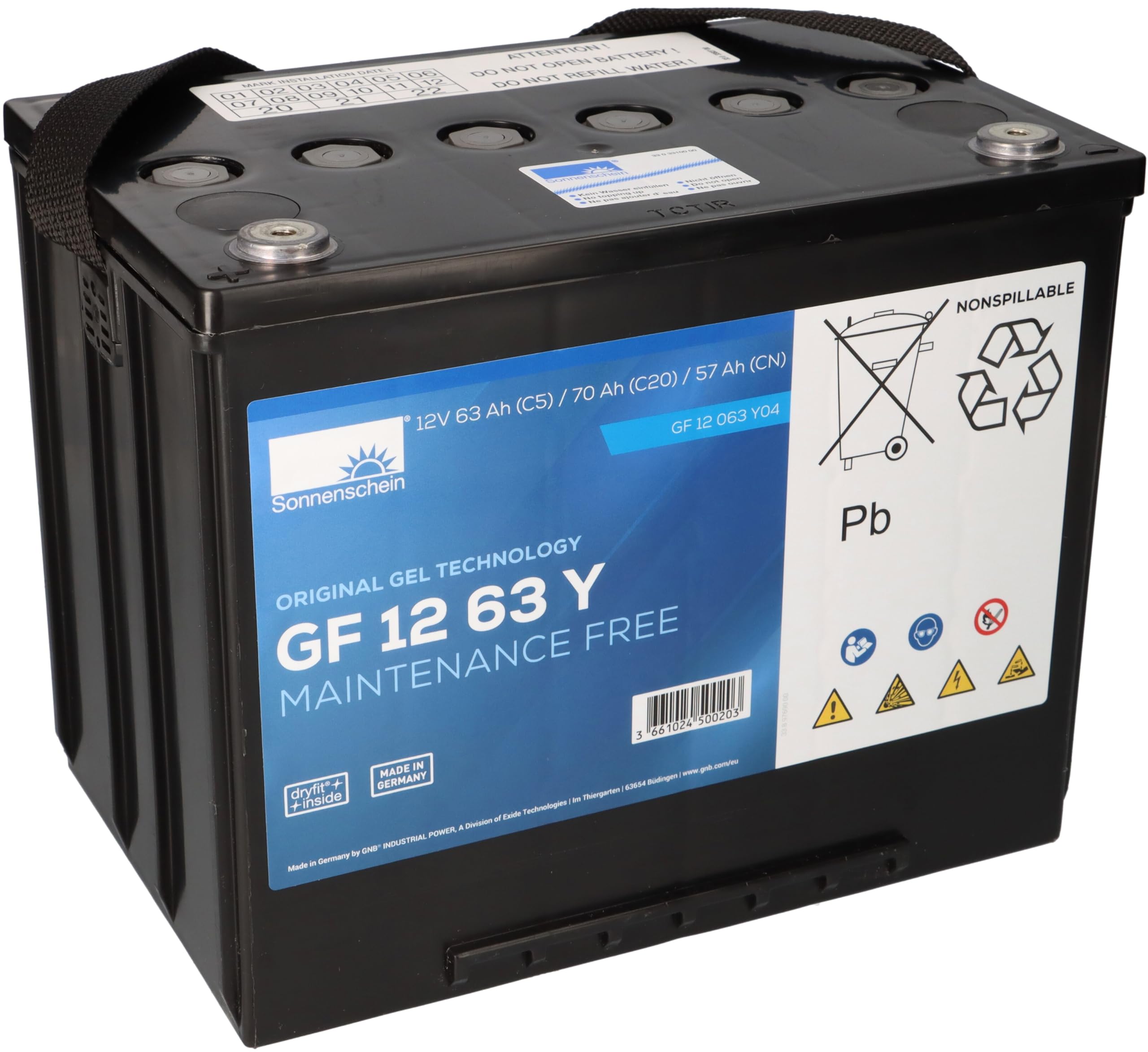 Ersatzakku Ameise Jungheinrich EME 114 Elektro-Hubwagen 12V 63Ah Blei-Gel - Antriebsbatterie - Hubwagen - Langlebig
